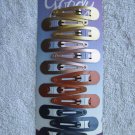 12 Goody Medium Painted Metal Snap Hair Clips Contour Sparkly Gold Pink Blue