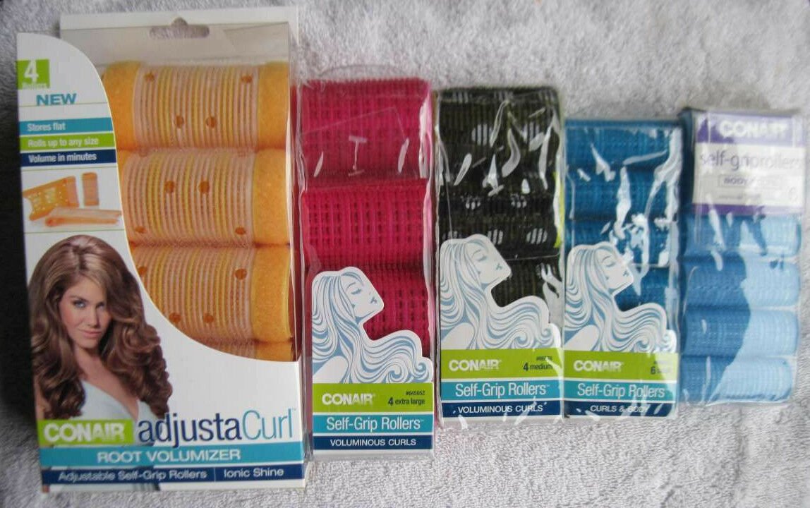 Conair Self Grip Rollers Volume Body Curls Hair Curlers Small Medium Extra Large