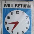 Bazic Rectangular Open Come In Will Return Adjustable Clock Sign Chain 9 x 7.5 "