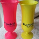 Hot Pink Yellow Carnival Cruise The Fun Ships Plastic Goblet Cup Hurricane Drink