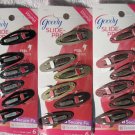 6 Goody Stay Put Slide Proof Hair Snap Clips Secure Hold Fit Black Blonde Brown
