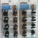 12 Scunci EffortlessBeauty 5/8" Small Plastic Jaw Hair Clips Black Frosted Clear