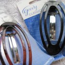 Goody Plastic Open Double Oval Black Tortoiseshell Brown Hair Barrette Metal