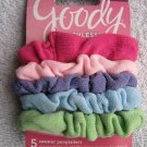 5 Goody Ouchless No Metal Elastic Sweater Ponytailer Hair Bands Soft Fabric Pony