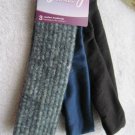 3 Goody Comfort Headwraps 2 Inch Wide Soft Fabric Head Bands Blue Black Fuzzy