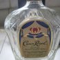 Empty Clear Heavy Glass Crown Royal 750 ML Whisky Bottle Purple Gold Fabric Bag