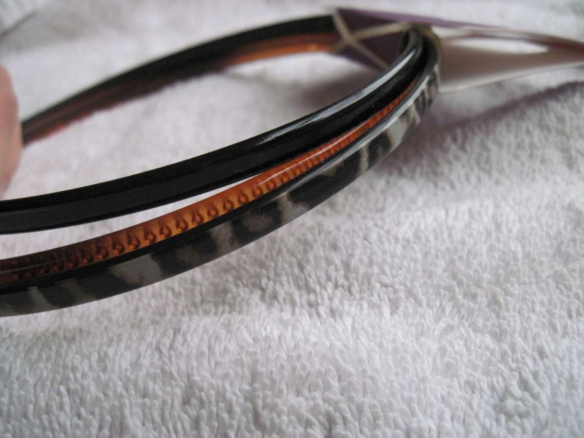 3 Goody Rigid Thin Hard Plastic Black Tortoiseshell Leopard Head Bands Teeth