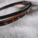 3 Goody Rigid Thin Hard Plastic Black Tortoiseshell Leopard Head Bands Teeth