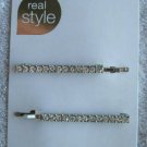 2 Scunci Real Style Diamond Gems Bobbies Bobby Slide Hair Pins Jewel Sparkle