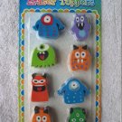 8 Monster Eraser Pencil Toppers Reward Party Favors Goodies Stocking Valentine