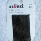 18 Scunci Black Roller Pins Flat Wide Metal Bobby Slides Styling Curl Hair Pin