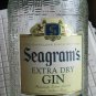 Empty Clear Iridescent Hatch Pattern Glass 1.75 L Seagram's Extra Dry Gin Bottle
