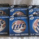Lot 10 Boxed 12 Miller Lite 4" Round Coasters Officially Licensed Pulp Board Bar
