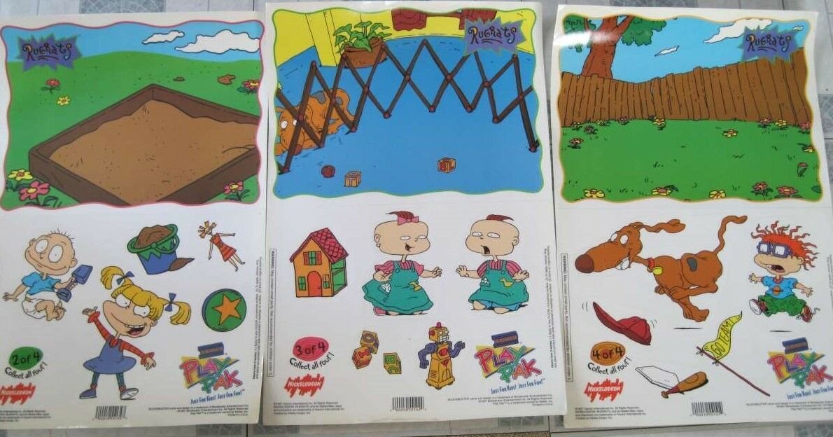 3 Sheets Nickelodeon's Rugrats Window Static Clings Blockbuster Play Pak 1997