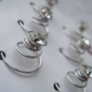 6 Conair Sophisticates Silver Metal Hairpins Spin Diamond Rhinestones Prom Hair