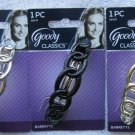Interlocking Rings Goody Plastic Hair Barrette Metal Back Silver Gold Black Ring