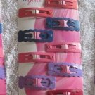 10 Goody Girls Cutie Pie Snap Clips Pinks Purples Metal Painted Shape Edges