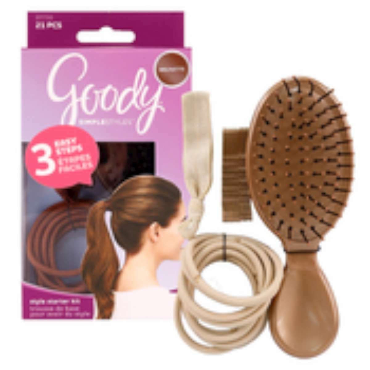 Goody Simple Styles Style Starter Kit Purse Hair Brush Bobby Pin Ribbon Elastics
