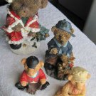 4 Bear Figurine Statues Santa Lady Poppins Take Me Home Teddies Luke Randy Rider