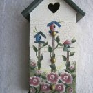Birdhouse Rose Wood Chest Heart Cutout Chic Shabby Crackle Jewelry Box Drawers