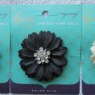 Goody Regency Layered Chiffon Silk Dahlia Flower Gem Jewel Diamonds Salon Clip