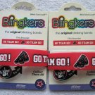 2 (TWO)Go Team Go! Spirit Blingkers Silicone Blinking Bracelet Wrist Band Blinks