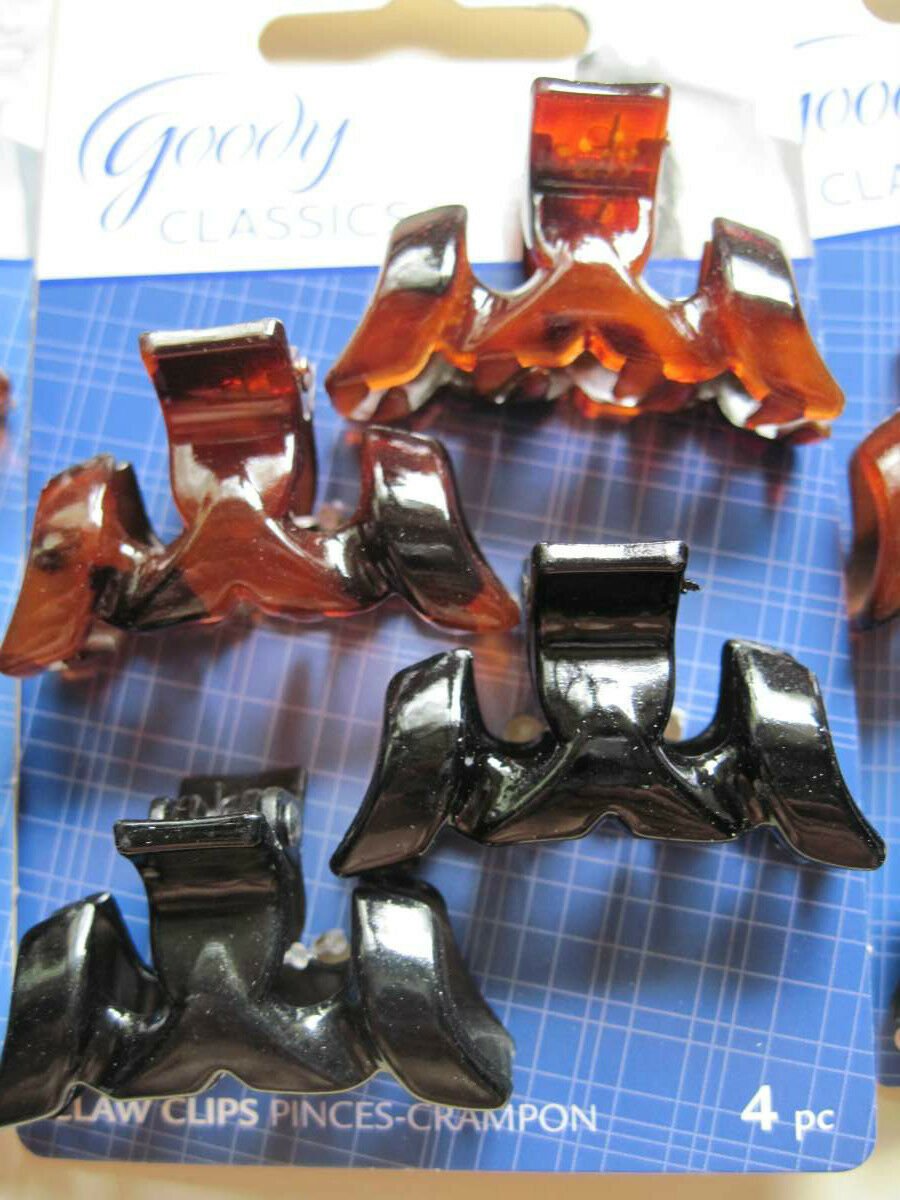 4 Goody Classics Weave Styling Plastic Fashion Hair Claw Clips Small Mini Jaw