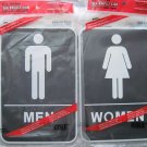 MEN & WOMEN SET 6 x 9" ADA Braille Restroom Sign Self Stick Tactile Hillman Cole