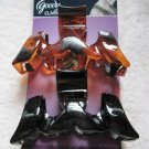 2 Goody Large Plastic Weave Hair Claw Clips Jaw Styling Fashion Black Tortoise
