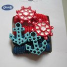 4 Goody Red Blue Small Gentle Fit Terry Soft Elastic Fabric HairBand Ponytailers