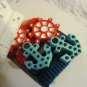 4 Goody Red Blue Small Gentle Fit Terry Soft Elastic Fabric HairBand Ponytailers