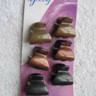 6 Goody Wendi Claw Hair Clips Shiny Blonde Brown Black Small 1" Triangle Jaw
