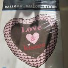 Hallmark Party Express 18" Heart Shaped Love & Kisses Helium Balloon Weight Tie