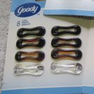8 Goody Talie Plastic Oval Hair Clips 1" Secure Backs Stay Tight Hold Barrettes