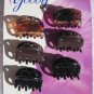 6 Goody Brynn Plastic Claw Clips Black Tort Brown Small Mini Tiny Hair Jaw Holes