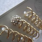3 Scunci Elite Metal Hair Spin Pins Diamond Accent Ends Gold Blonde Luxe Beauty