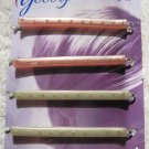4 Goody Anita Block Bobby Slides Hair Pins Pearl Pink Beige White Gold Spots Dot