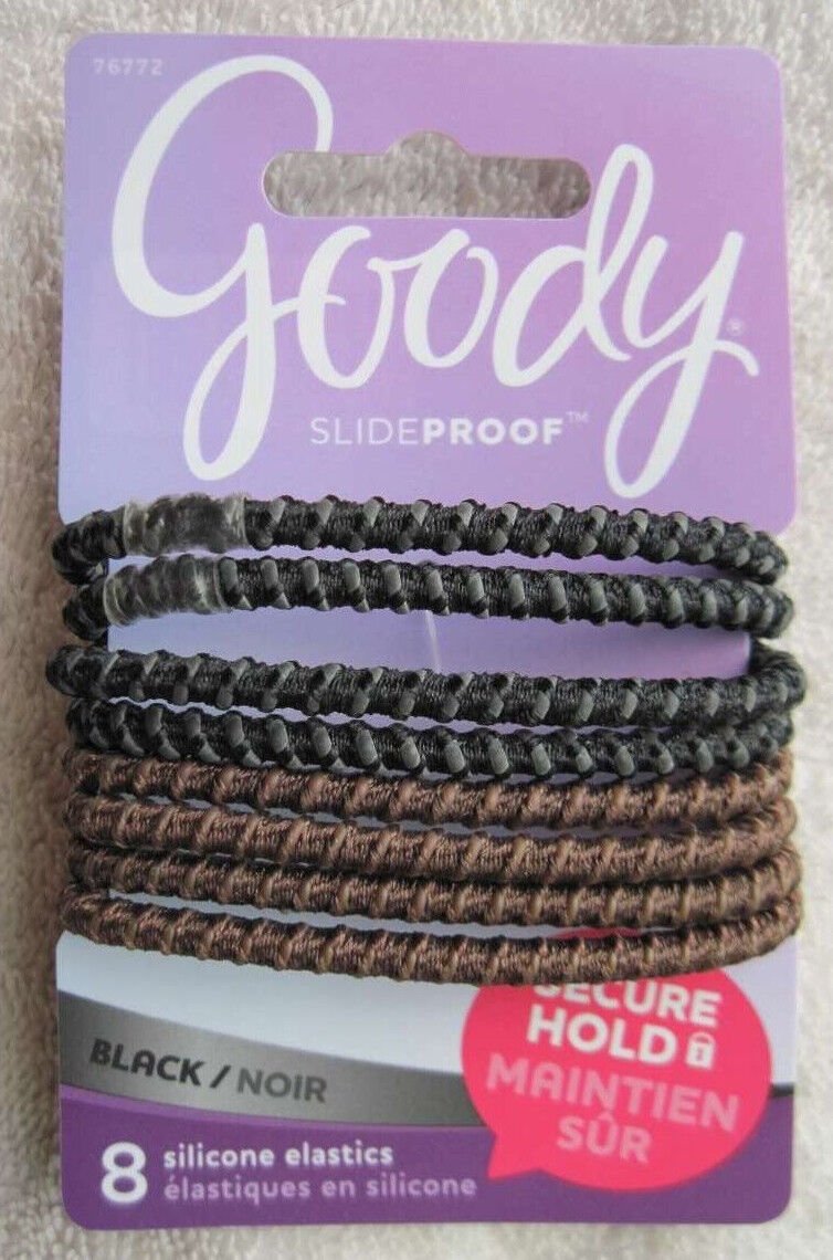 8 Goody Ouchless Slide Proof Hold Stay Secure Fit Elastic Ponytailer Hair Bands