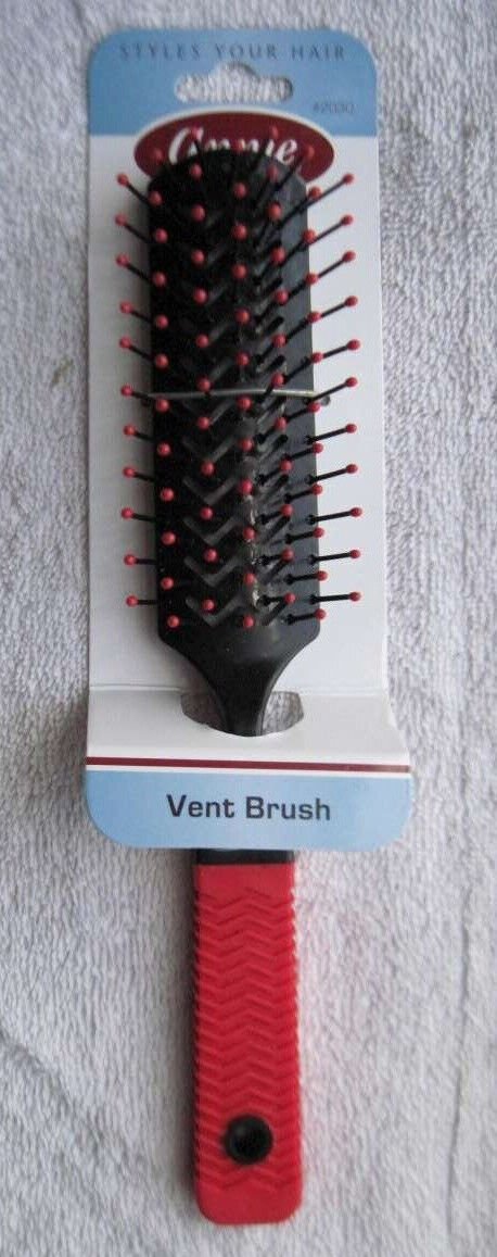 Annie Rubberized Soft Grip Vented Vent Hair Brush Red Simple Basic Plain Plastic