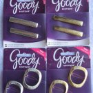 2 Goody Boutique Textured Metal Hair Barrettes Secure Back Clips Stay Tight Luxe