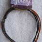 2 Goody Thin Crossed Woven Twisted Plastic Head Bands Black Tortoiseshell Brown