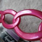 PINK Goody Interlocking Rings Gelly Plastic Headwrap Jelly Head Band Gold Silver
