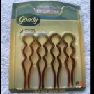 4 Goody 2002 Hair Sticks Plastic Chignon Pins Secure Updo Large Round End Wavy