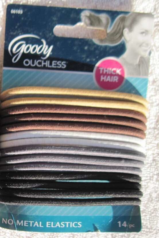 14 Goody Big Thick Fix Ouchless No Metal Elastic Ponytailer Hair Bands Java Bean