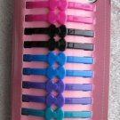 12 Eye Candy Bright All Plastic Flat Tight Hair Barrettes No Metal Clips Pins