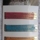 12 Scunci Textured Metals Flat Wide Hair Slide Pins Painted Metal Bobby Slides