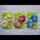 6 Goody Blossoming Beauty Tie Dye Flower Bobby Slide Hair Pins Metal Bobbies Pin