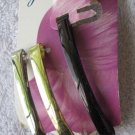 3 Goody Jenna Stay Put Tight Metal Bar Clasp Hair Barrettes Arch Secure 3" + Pin