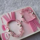 PINK Scunci Girl Bendini Clip Bend Slide & Snap Plastic Beads Conair Hair Comb