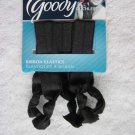 5 Black Goody Shiny Knotted Ribbon Elastic Ponytailer Hair Bands No Metal Solid